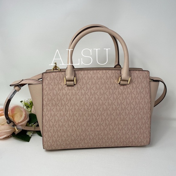 Michael Kors Selma Med Top-Zip Satchel Logo Ballet - Picture 2 of 8